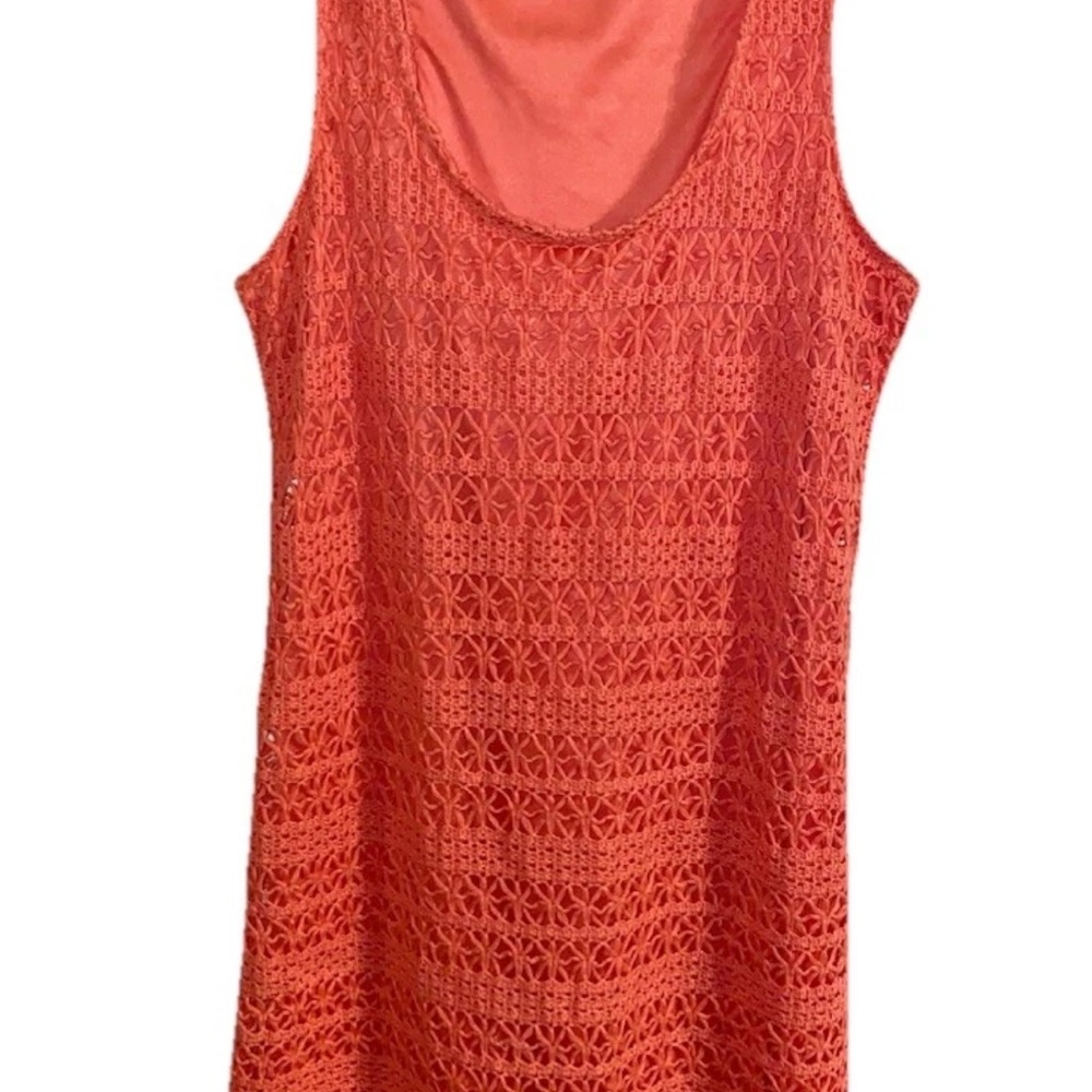 Orange Crochet Sleeveless Dress
